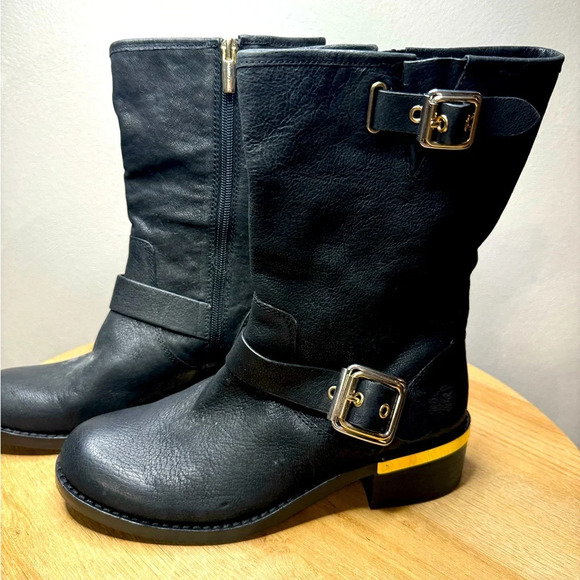 Vince Camuto Shoes - Vince Camuto black boots with gold accents